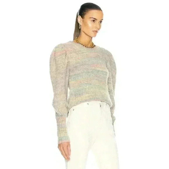 Loveshackfancy Sweater S Wool Pullover Balloon Puff Sleeve Aquarius Crewneck NEW - Picture 7 of 9
